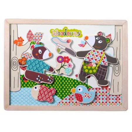 Puzzle magnetic Tata urs si ursuletul, 51059, Ebulobo