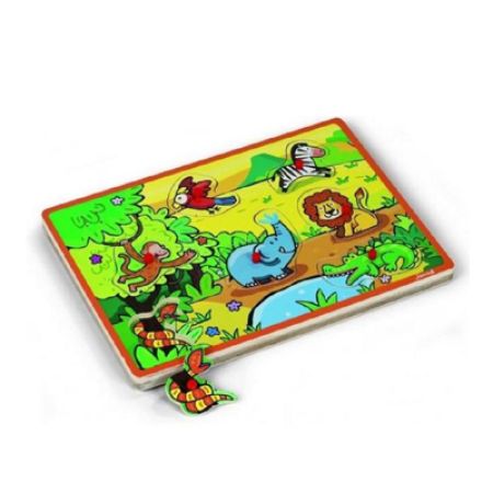 Puzzle muzical din lemn Safari, HOE05514, Janod