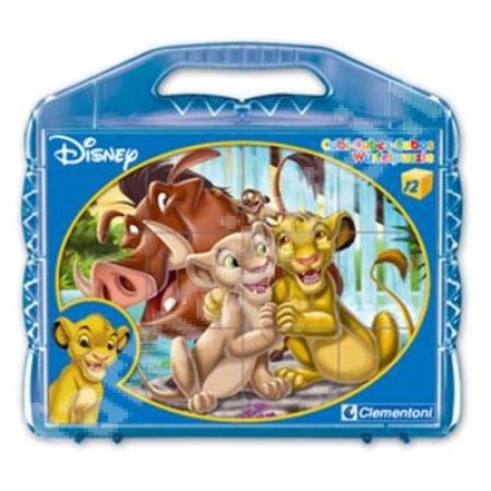 Puzzle prietenii animale Lion King, 12 cuburi, CL41141, Clementoni