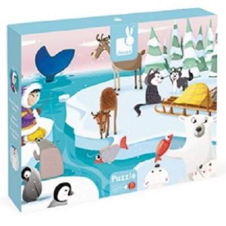 Puzzle Tactil, Mediul Polar, 20 piese, HOE02767, Janod