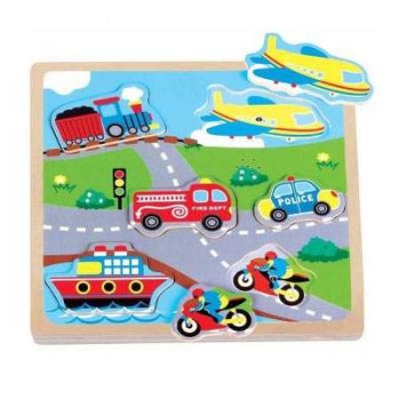 Puzzle transport cu sunete, NC0527, New Classic Toys