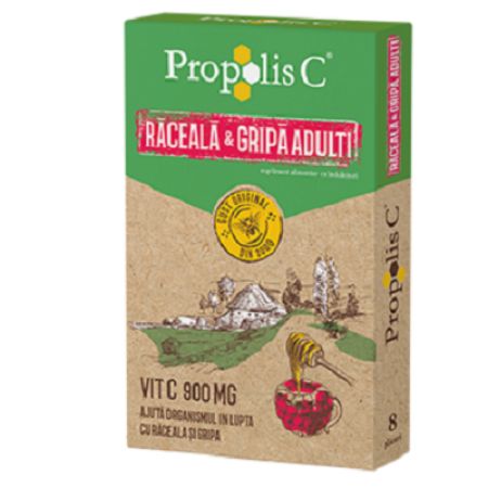 Propolis C raceala si gripa adulti, 8 plicuri, Fiterman Pharma