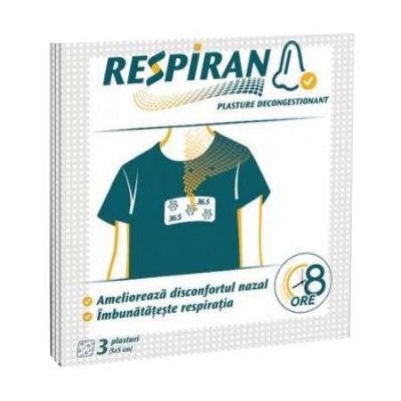 Respiran decongestionanti cu aplicatie pe haine, 3 bucati, Fiterman Pharma