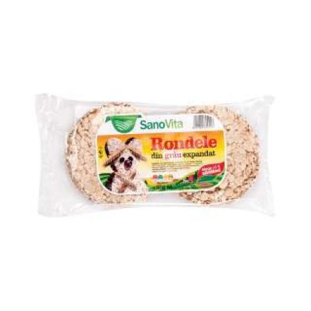 Rondele din grau expandat, 80 g, Sanovita