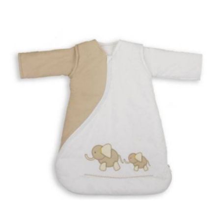 Sac de dormit brodat natur model elefant, 0-3 luni, PurFlo