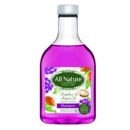 Sampon cu Angelica si ulei de argan, 255 ml, All Nature 