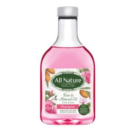 Sampon cu trandafir si ulei de migdale, 255 ml, All Nature