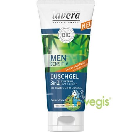 Sampon si gel de dus 3in1 pentru barbati, 200ml, Lavera