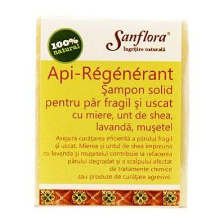 Sampon solid regenerant par fragil si uscat, 100 g, Sanflora