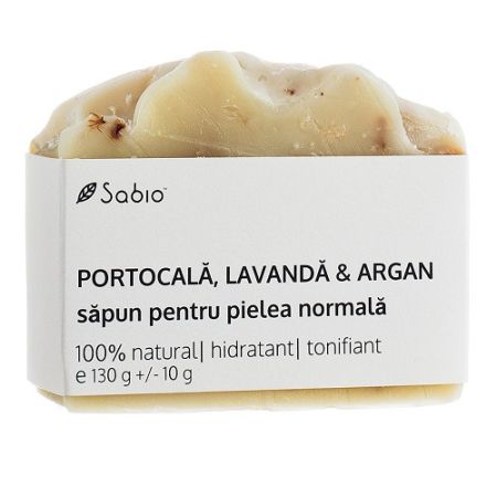 Sapun cu portocala, lavanda si ulei de Argan, 130g, Sabio