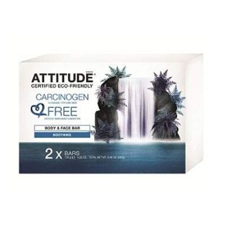 Sapun Eco calmant pentru fata si corp, 2x120 g, Attitude