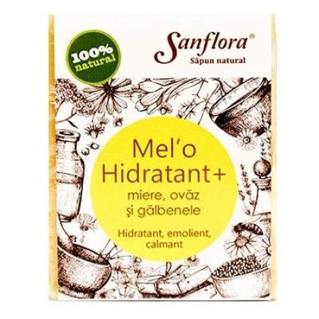 Sapun hidratant cu miere, ovaz, galbenele, 100 g, Sanflora