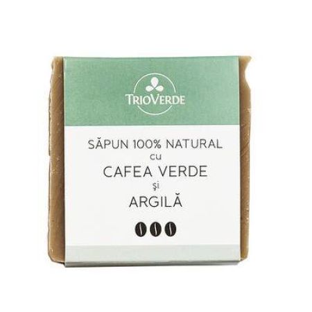 Sapun natural cu cafea verde si argila, 110 g, Trio Verde