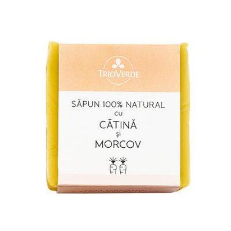 Sapun natural cu catina si morcov, 110 g, Trio Verde