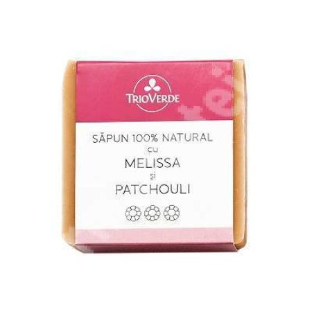 Sapun natural cu melissa si patchouli, 110 gr, Trio Verde