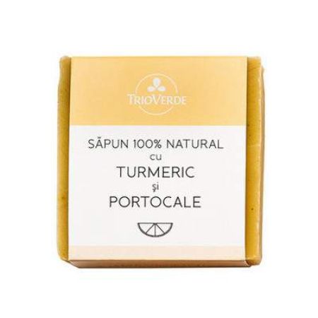 Sapun natural cu turmeric si portocale, 110 g, Trio Verde