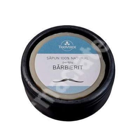 Sapun natural pentru barbierit + suport, 110 g, TrioVerde