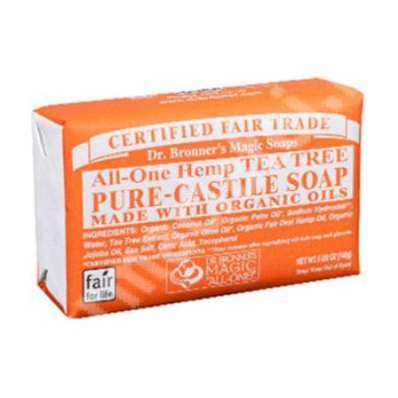 Sapun solid cu arbore de ceai Castilia, 140 g, Dr. Bronner's