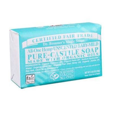 Sapun solid fara parfum Castilia, 140 g, Dr. Bronner's