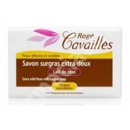 Sapun surgras extra-delicat, cu lapte de trandafir, pentru piele sensibila, 250 g, Roge Cavailles