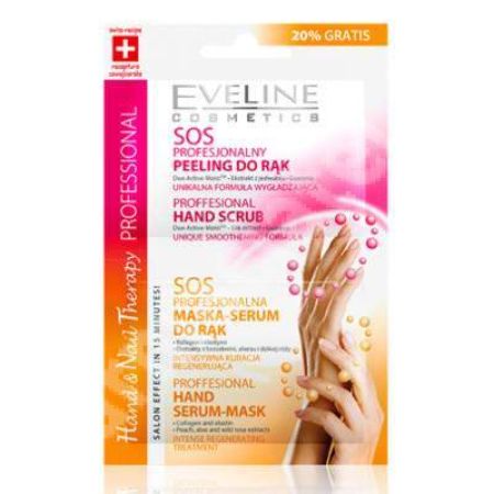 Scrub profesional si Masca pentru maini, 2x6 ml, Eveline Cosmetics