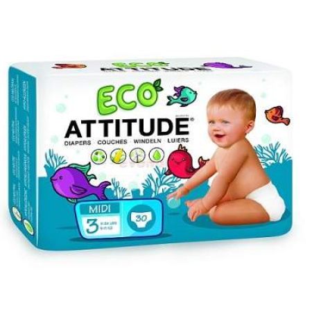 Scutece ecologice nr. 3, 5-11kg, 30 bucati, Attitude