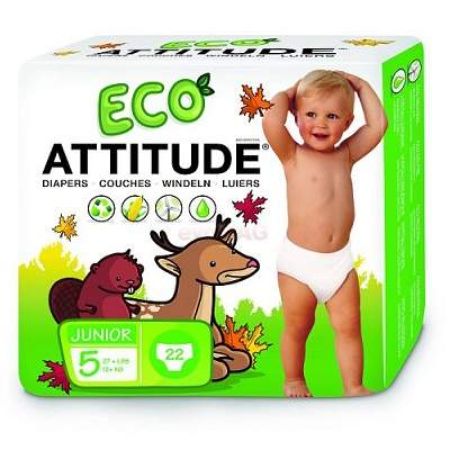 Scutece ecologice nr 5, +12kg, 22 bucati, Attitude