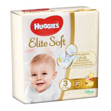 Scutece Elite Soft Nr. 3, 5-9 kg, 21 bucati, Huggies