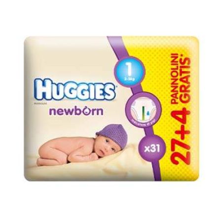 Scutece nr 1 NewBorn, 2-5 kg, 31 bucati, Huggies