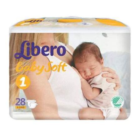 Scutece nr.1 unica folosinta Baby Soft, 2-5 kg, 28 bucati, Libero