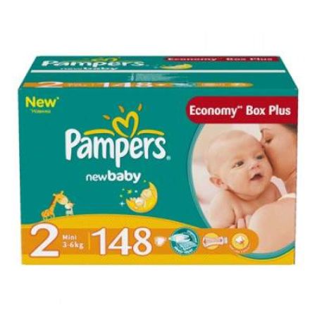 Scutece nr.2 New Baby Mini, 3-6 kg, 148 bucati, Pampers