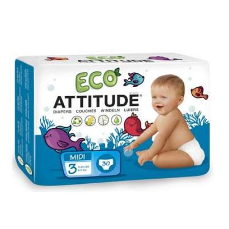 Scutece nr. 3 Eco Midi, 5-11 kg, 30 bucati, Attitude