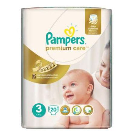 Scutece nr. 3 Premium Care, 5-9 kg, 20 bucati, Pampers