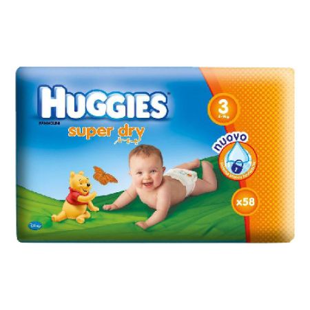 Scutece nr.3 Super Dry, 4-9 kg, 58buc, Huggies