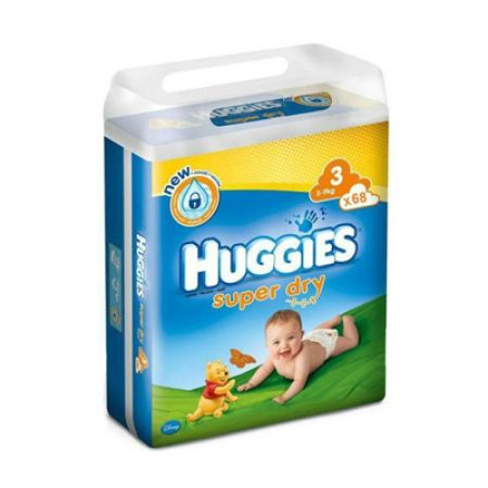 Scutece nr. 3 Super Dry, 5-9 kg, 68 bucati, Huggies