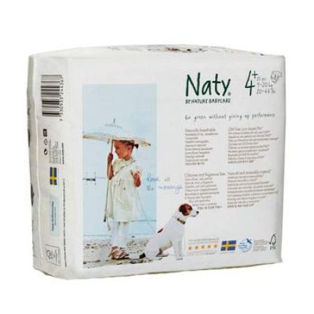 Scutece nr. 4+ Eco Junior, 9-20 kg, 25 bucati, Naty