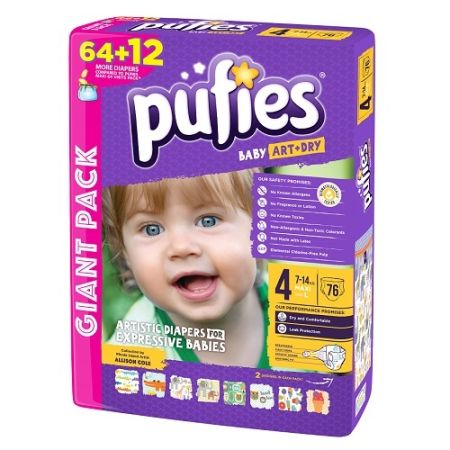 Scutece nr.4 Pufies Baby Art, 7-14Kg, 76 buc, Ficosota Sintez