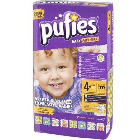 Scutece nr. 4+ Pufies Baby Art Junior, 9-16Kg, 70buc, Ficosota Sintez