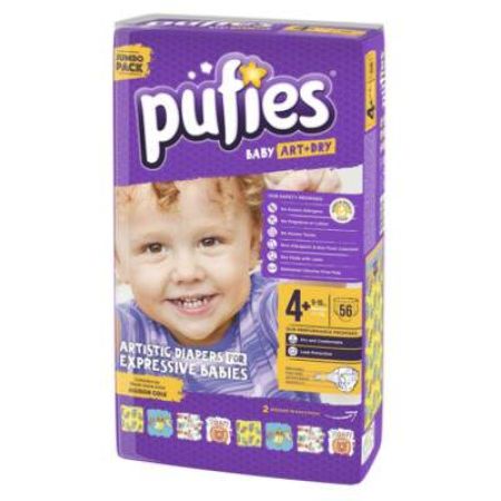 Scutece nr.+4 Pufies Baby Art Maxi, 9-16 kg, 56 buc, Ficosota Sintez