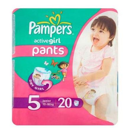 Scutece nr. 5 Active Girl Pants, 12-18 kg, 20 bucati, Pampers