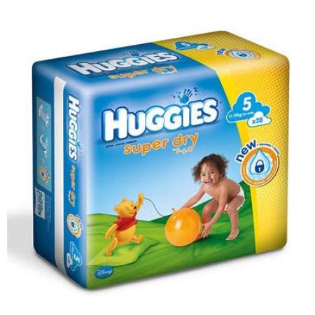 Scutece nr. 5 SuperDry, 11-19 kg, 28 bucati, Huggies