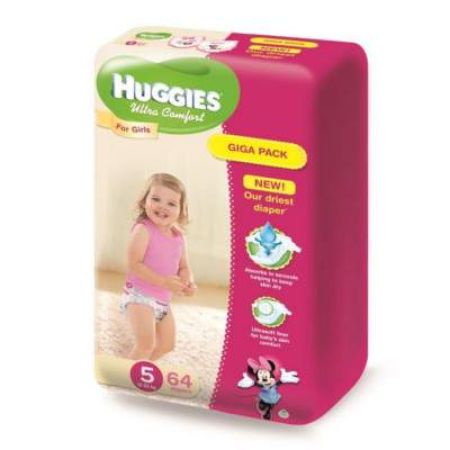 Scutece nr.5 Ultra Comfort Girl, 12-22 kg, 64 bucati, Huggies