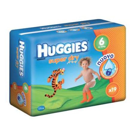 Scutece nr.6 Super Dry, 16-30 kg, 19 bucati, Huggies