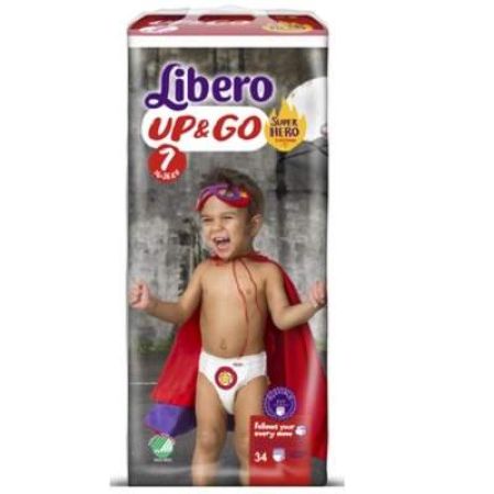 Scutece, numarul 7, Up&Go Super Hero, 16-26kg, 34 bucati, Libero