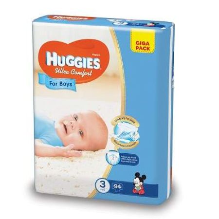 Scutece - Ultra Confort, Boy, Giga nr 3, 5 -9 kg, 94 bucati, Huggies