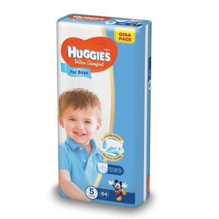 Scutece - Ultra Confort, Boy, Giga nr 5, 12-22 kg, 64 bucati, Huggies