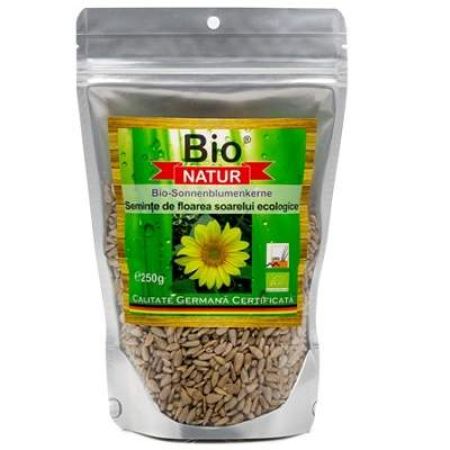 Seminte de floarea soarelui Bio, 250 g, Bio Natur