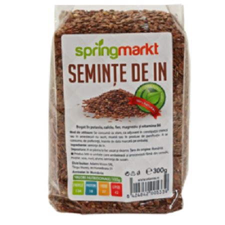 Seminte de in, 300 g, Spring Markt