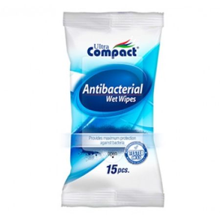 Servetele umede Antibacterial, 15 bucati, Ultra Compact