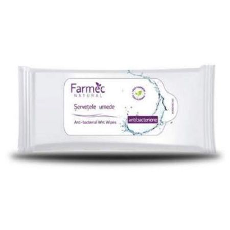 Servetele umede antibacteriene, 15 bucati, Farmec